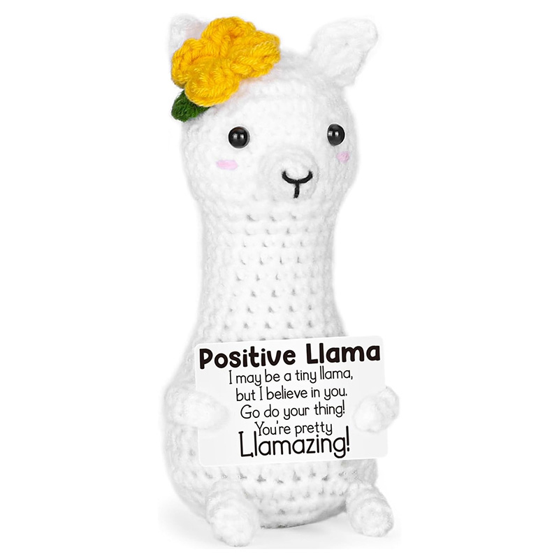 Home And Textiles Today - Funny Handmade Crochet Llama Positive Energy