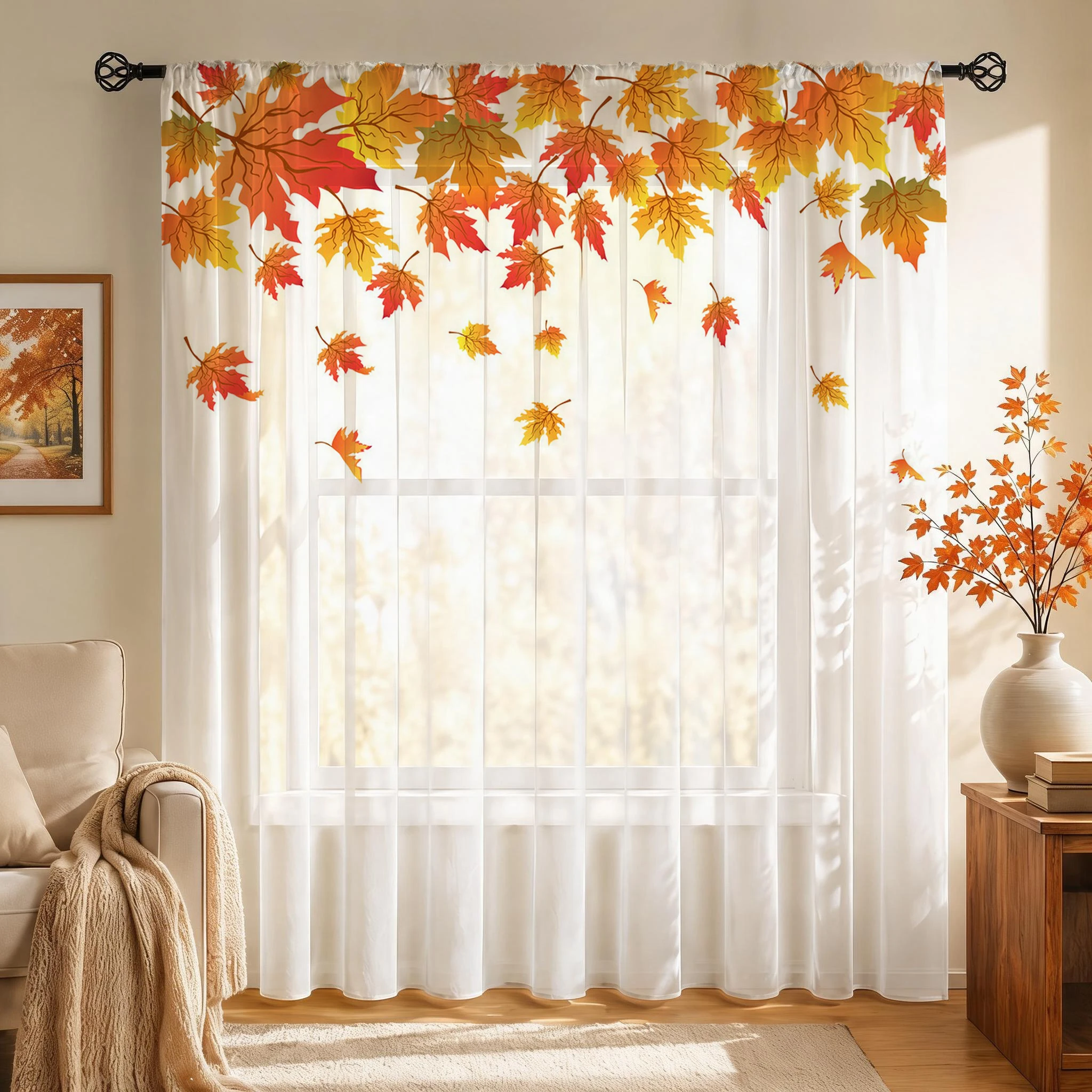 Maple leaf Modern Gradient She - огляд і ціна Curtain Sheer Voile