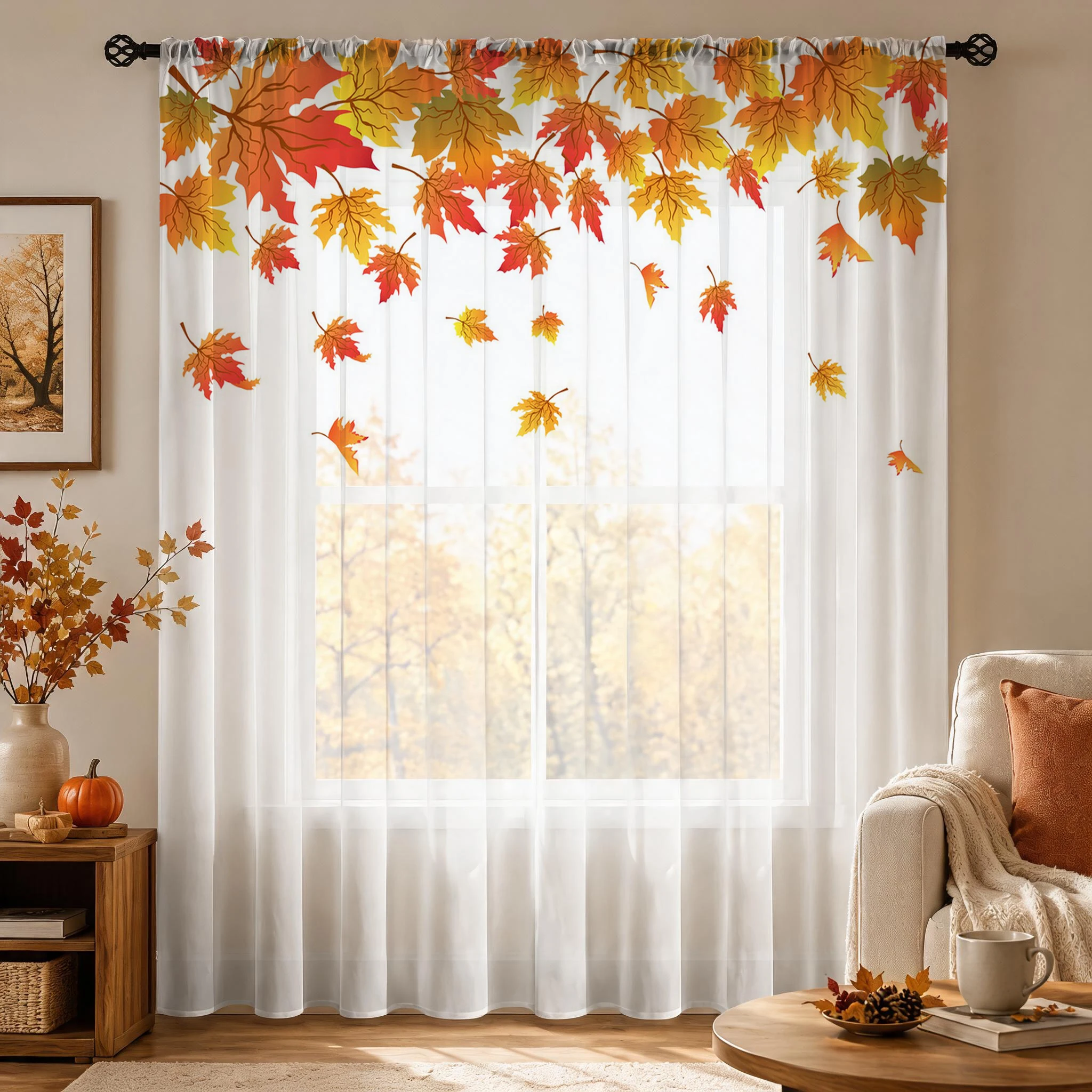Maple leaf Modern Gradient She - огляд і ціна Curtain Sheer Voile
