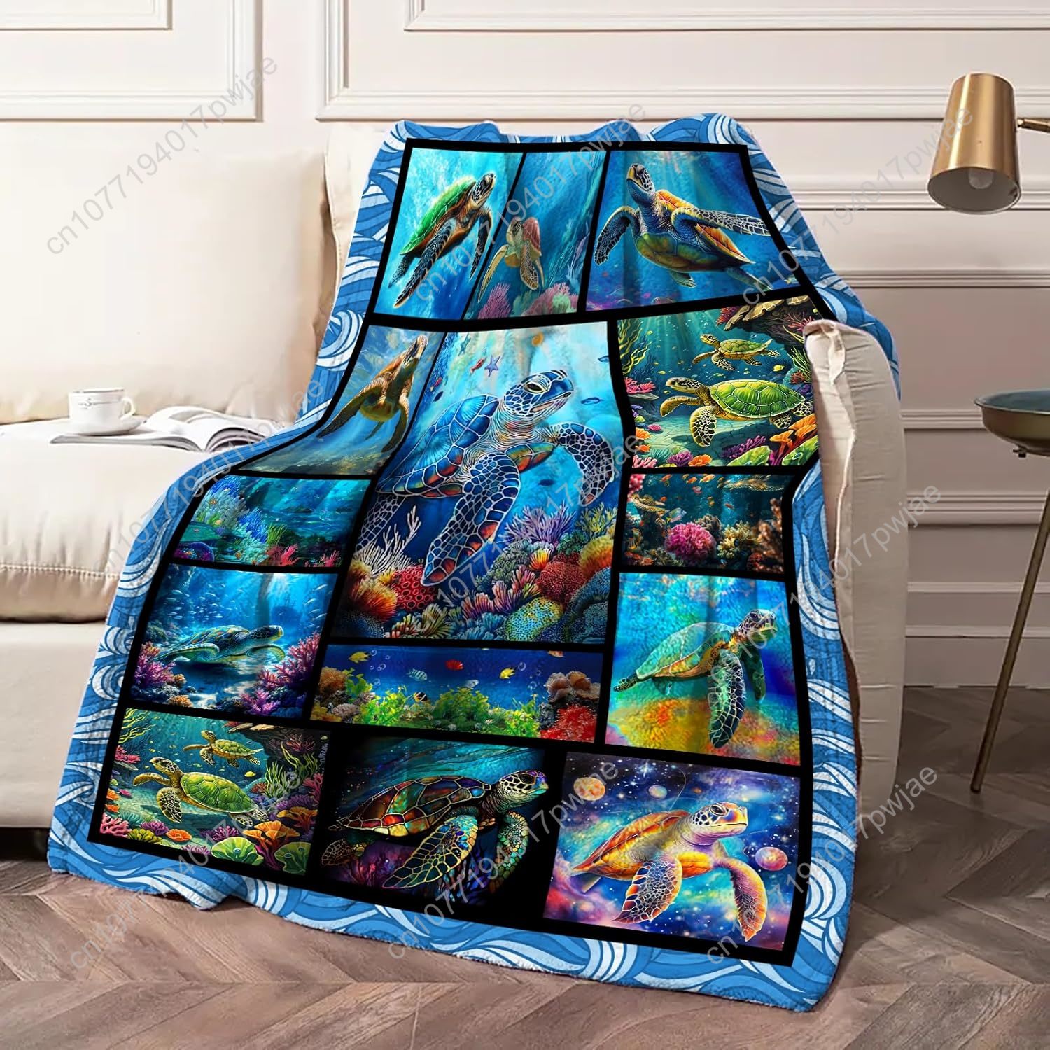 Sea Turtle Flannel Throw Blank - огляд і ціна Quality Home Textiles