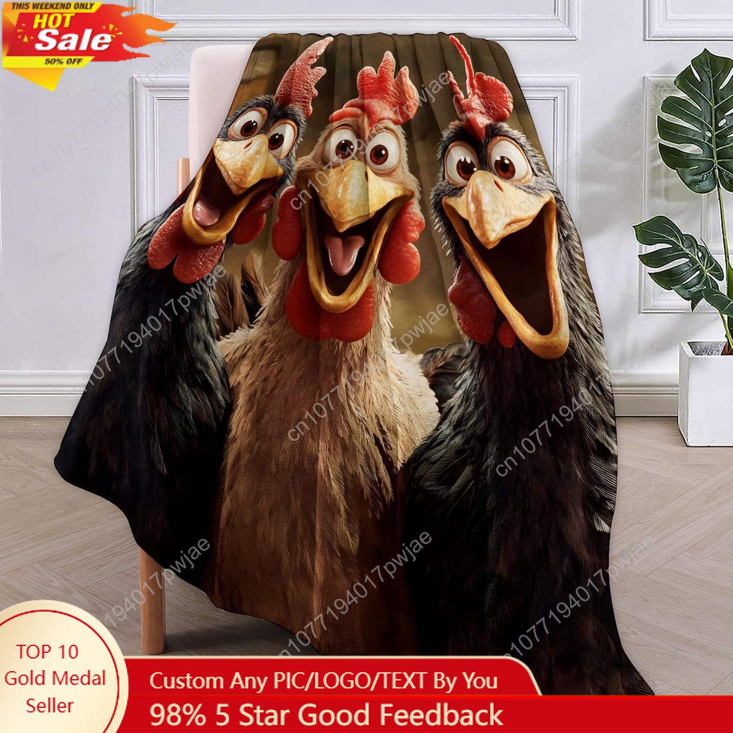 Chickens Blanket Gifts for Wom - огляд і ціна Quality Home Textiles