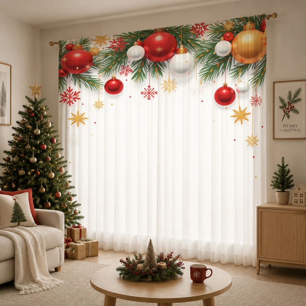 Christmas Day Gradient Sheer C - огляд і ціна Curtain Sheer Voile