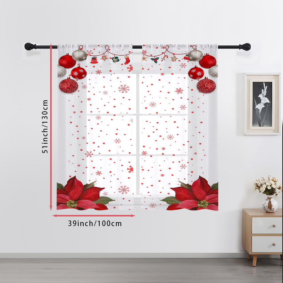 2PCS Sheer Curtains Christmas  - огляд і ціна Curtain Sheer Voile