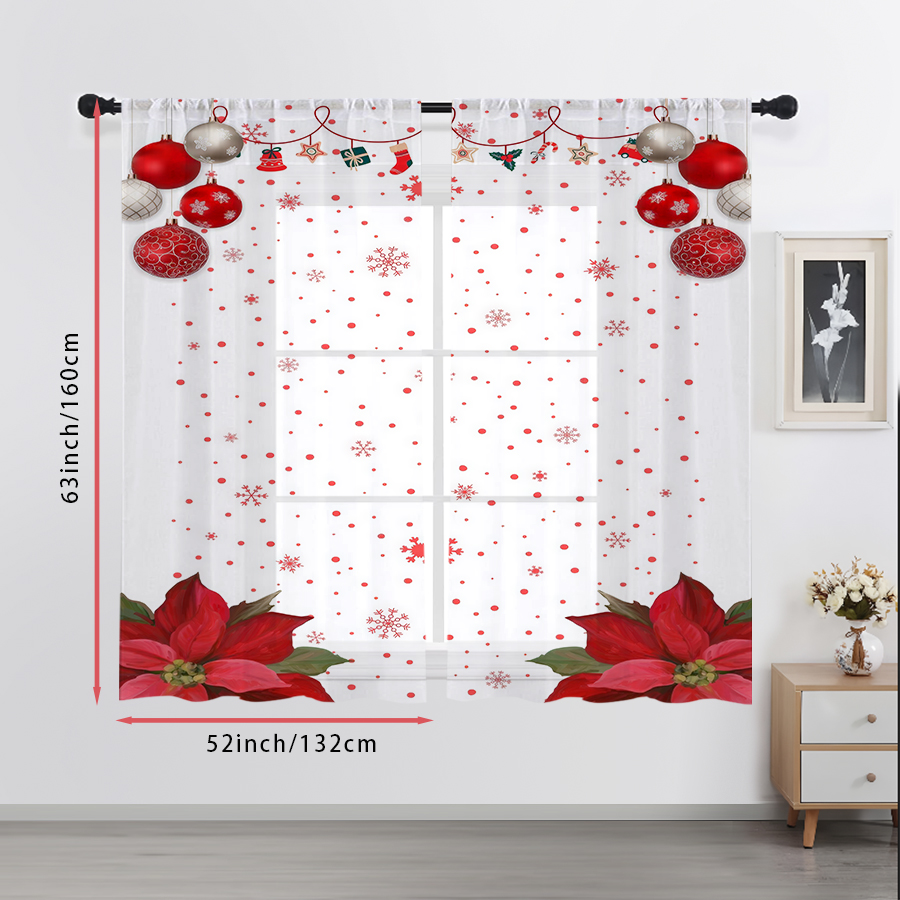2PCS Sheer Curtains Christmas  - огляд і ціна Curtain Sheer Voile