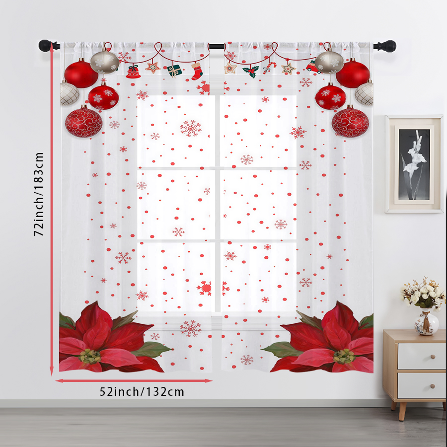 2PCS Sheer Curtains Christmas  - огляд і ціна Curtain Sheer Voile