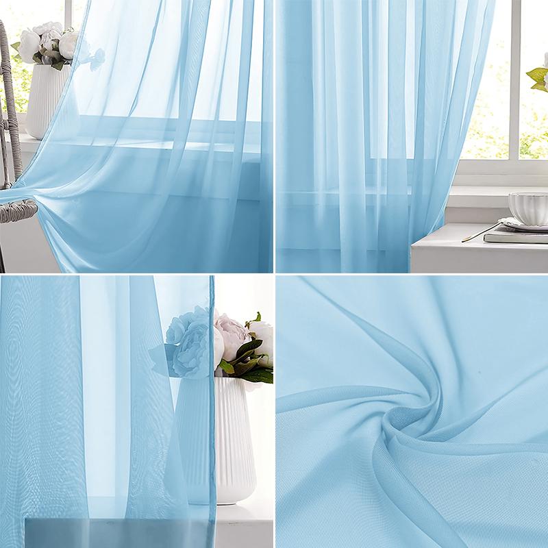 Light Blue Solid Sheer Voile W - огляд і ціна Curtain Sheer Voile