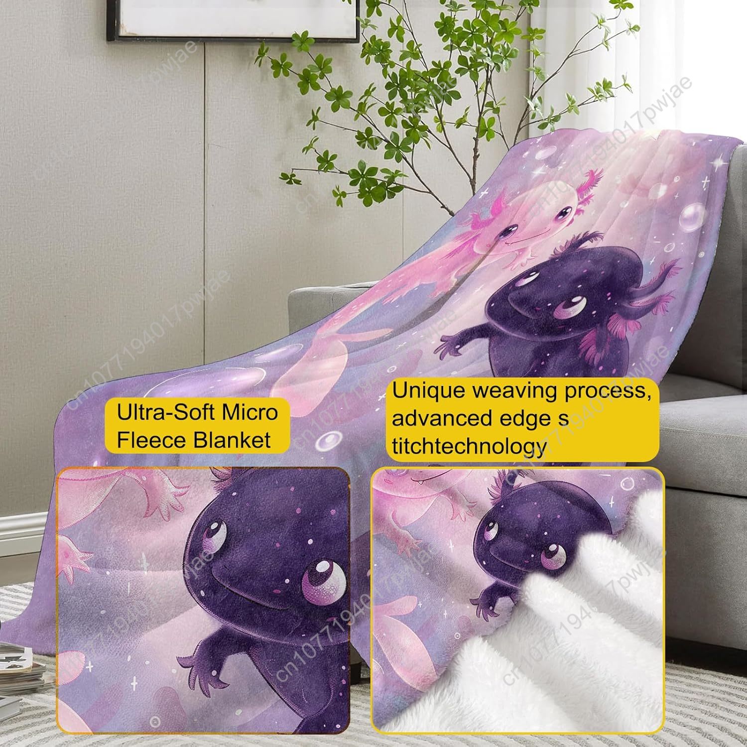 Axolotl Blanket Cute Axolotls  - огляд і ціна Quality Home Textiles
