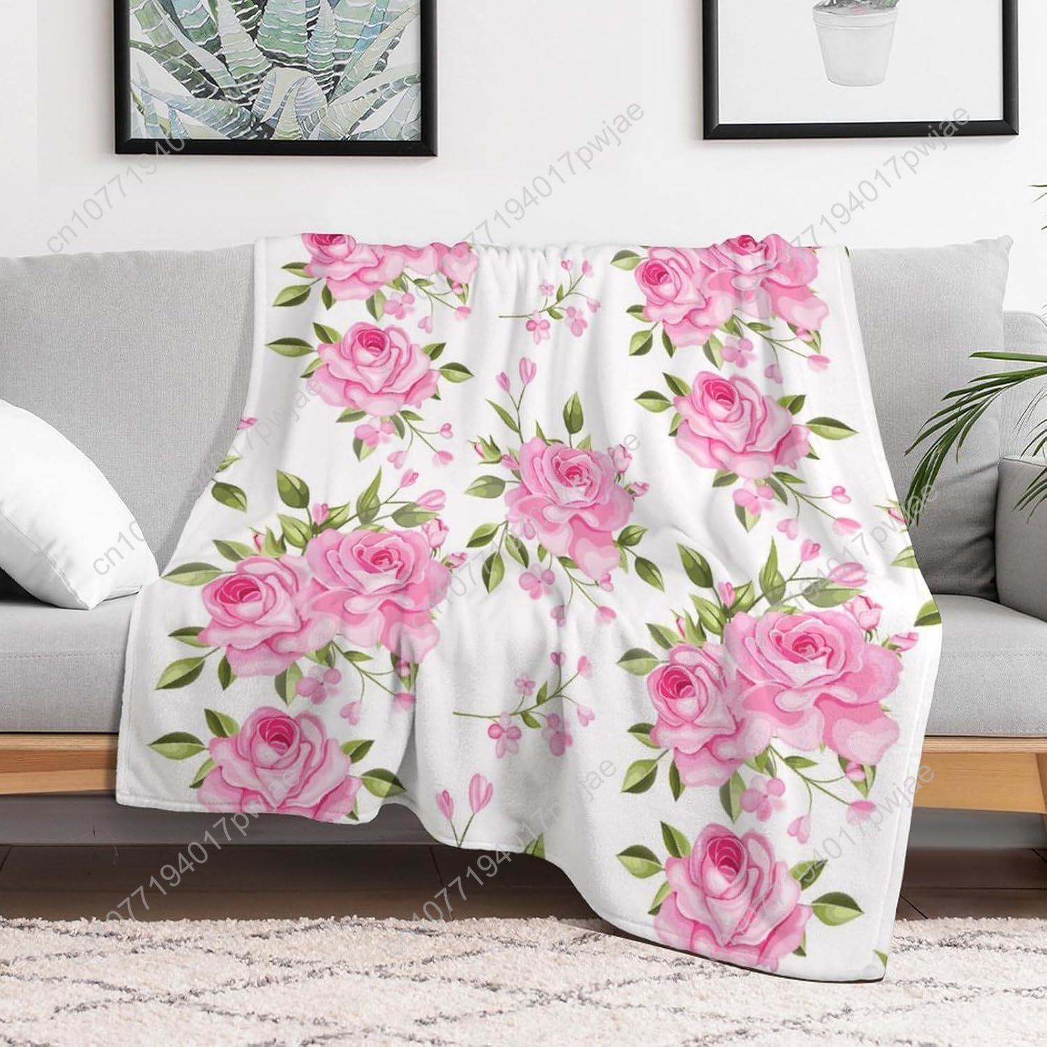 Pink Flower Throw Blanket Flor - огляд і ціна Quality Home Textiles