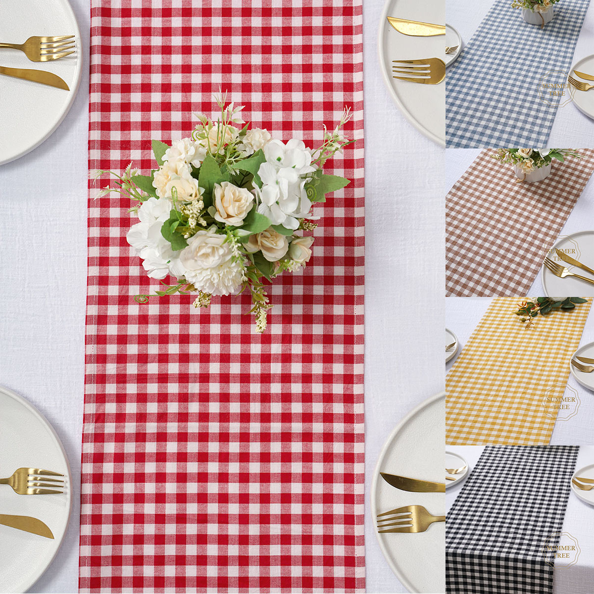 Rustic Plaid Cotton Table Runn - огляд і ціна Home Textiles Plaid