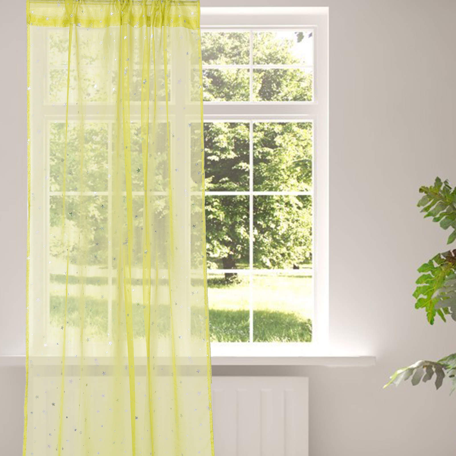 Silver Star Foil Sheer Curtain - огляд і ціна Curtain Sheer Voile