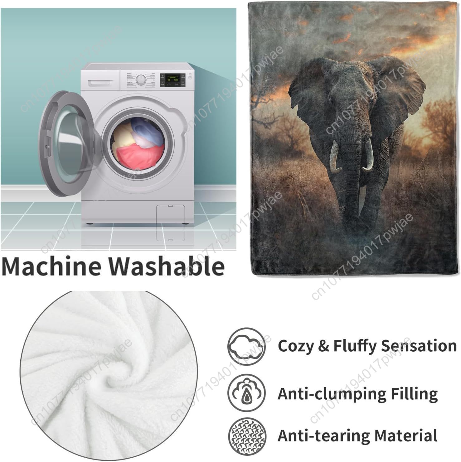 Elephant Fleece Blanket, Reali - огляд і ціна Quality Home Textiles