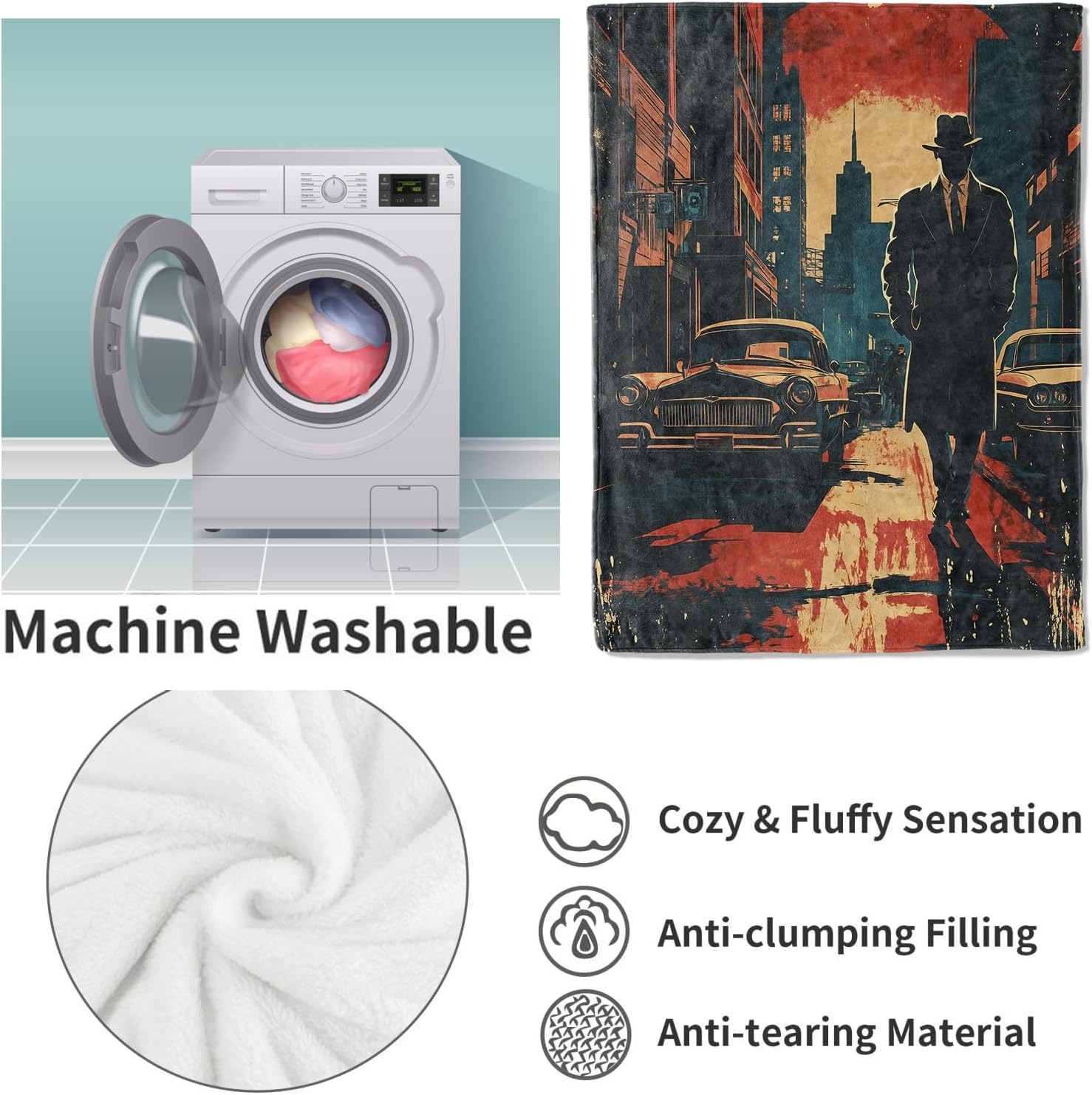 Noir Detective Blanket Gifts f - огляд і ціна Quality Home Textiles