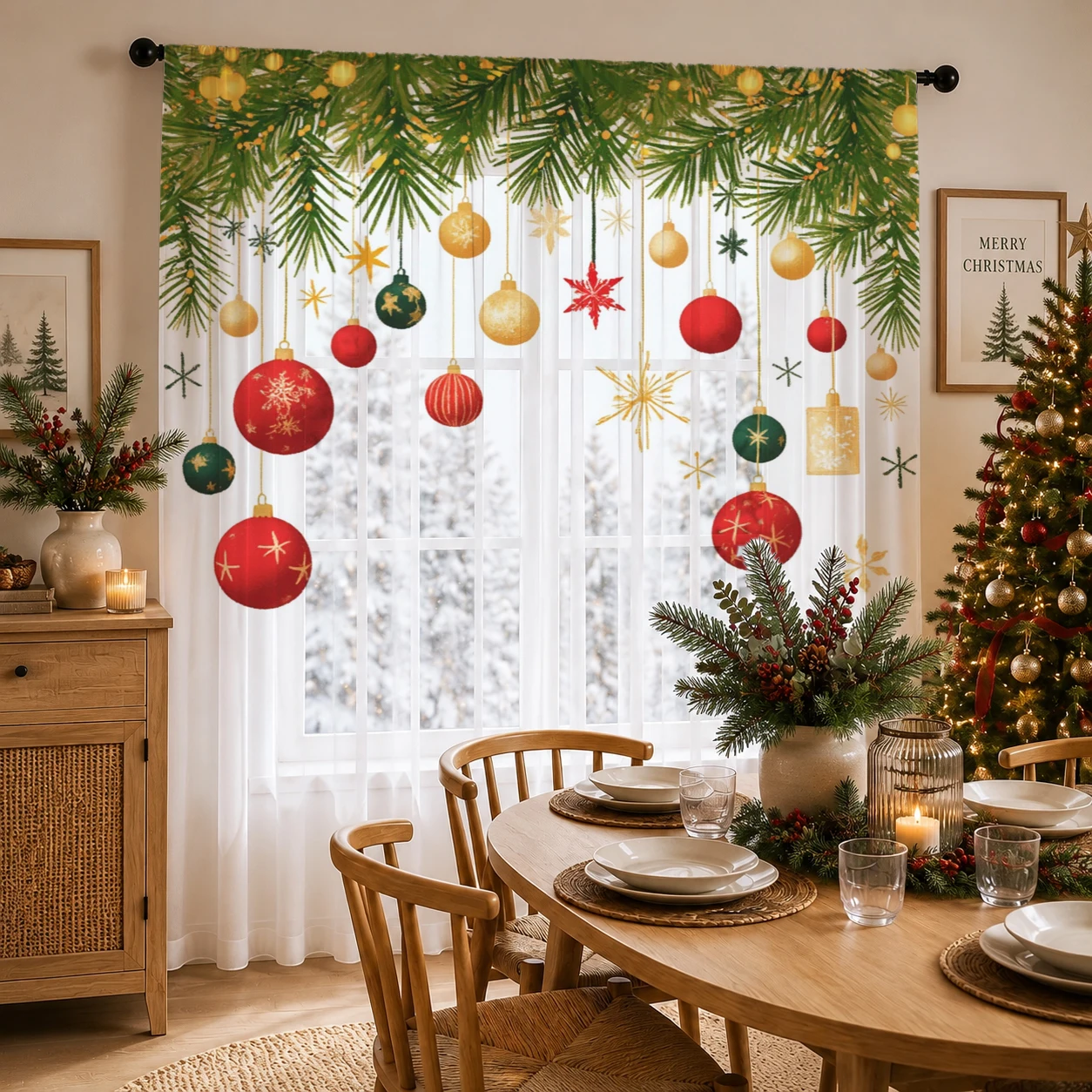 Christmas Gradient Sheer Curta - огляд і ціна Curtain Sheer Voile