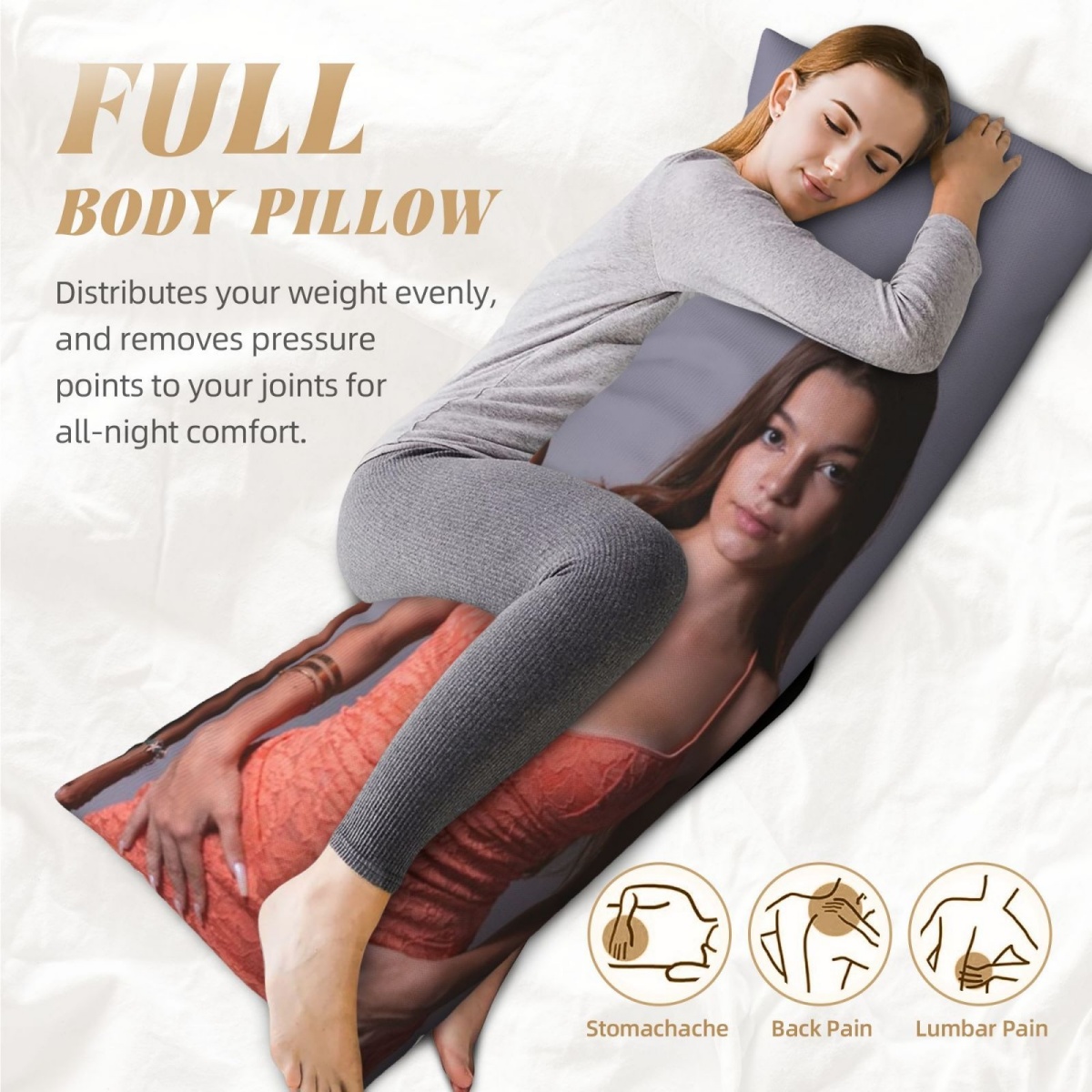 1 Custom Photo Body Pillowcase - огляд і ціна Home And Textiles Today