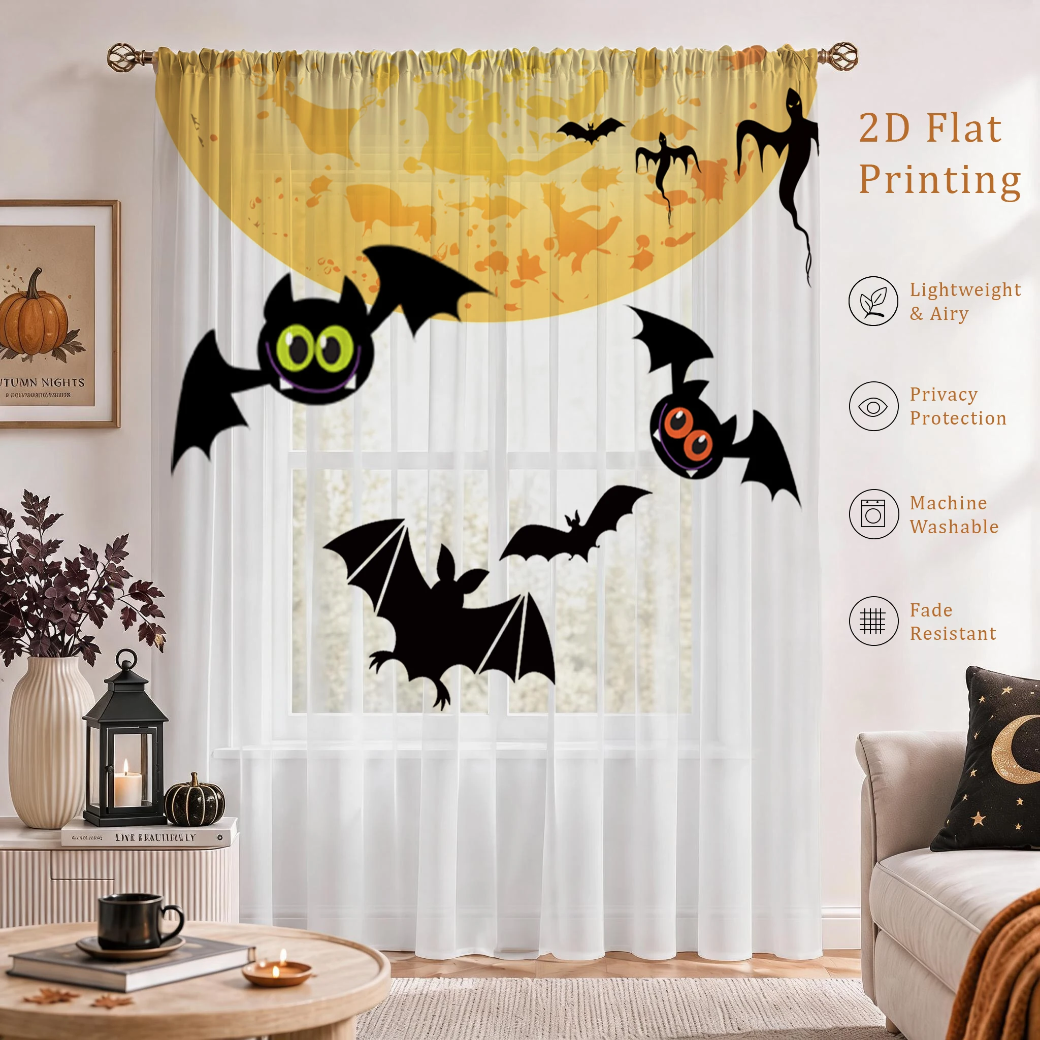 Halloween Day Gradient Sheer C - огляд і ціна Curtain Sheer Voile