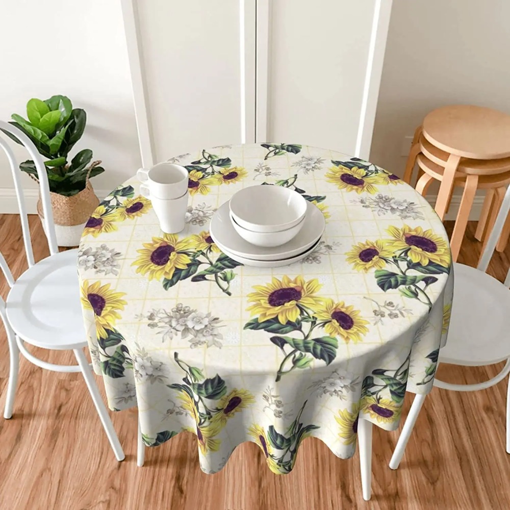 Sunflower Round Tablecloth 60  - огляд і ціна Home Textiles Plaid