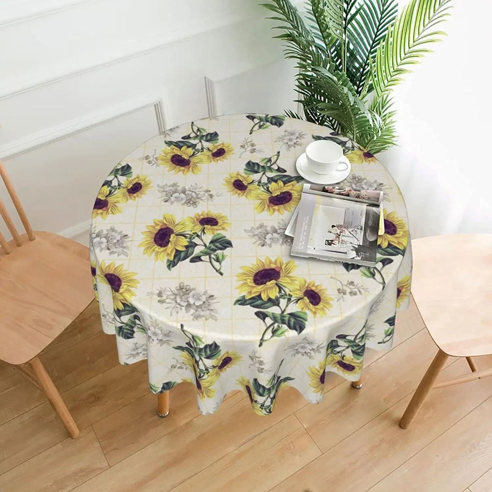 Sunflower Round Tablecloth 60  - огляд і ціна Home Textiles Plaid